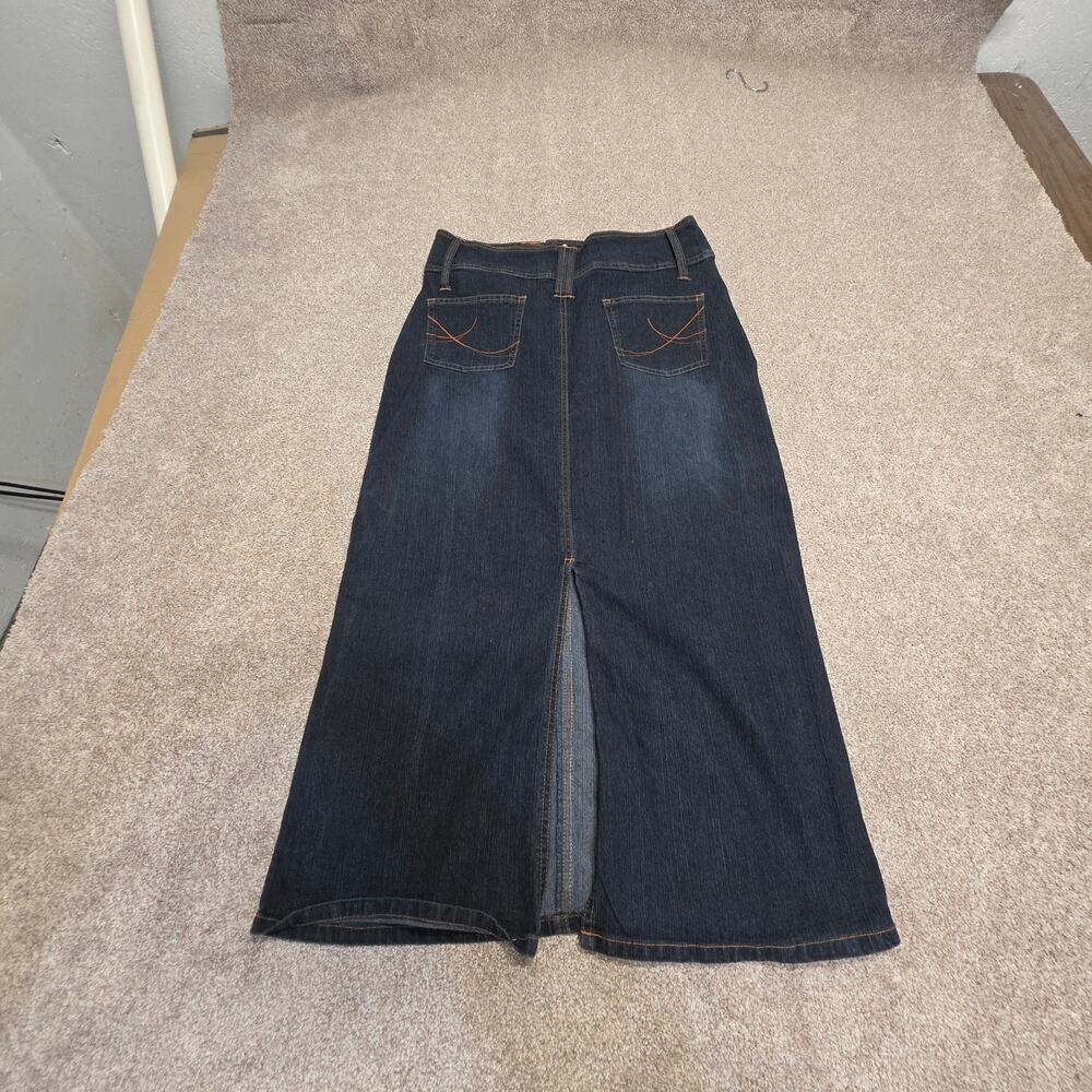 Y2K Modest Western Prairie Style Zoey Beth Indigo Denim Maxi sz Large High Waist